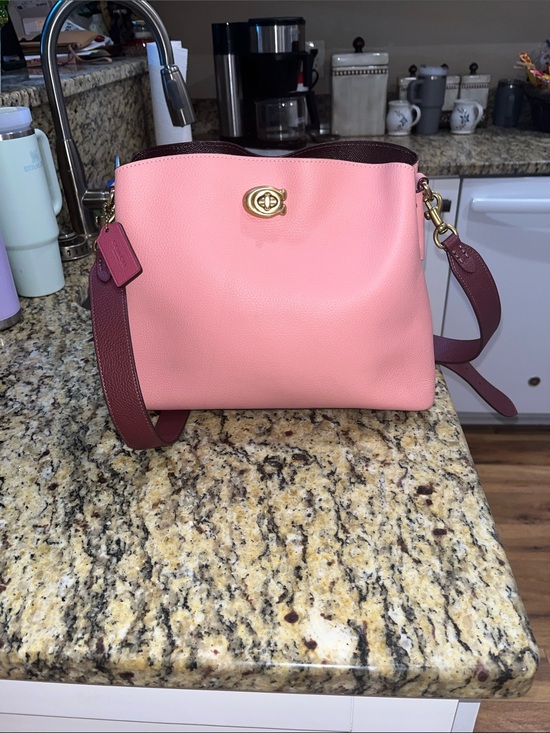 Coach Handbags - Coach Willow in candy pink and burgundy handbag/crossbody with turnlock.